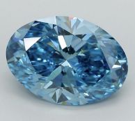 Oval Diamond 5.00 Carat Fancy Blue Colour VS2 Clarity EX EX - IGI Certificate