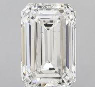 Emerald Cut Diamond 8.00 Carat, E Color, VS2 Clarity, EX EX IGI Certificate