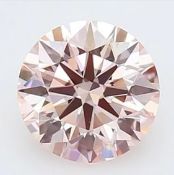 Round Brilliant Cut Diamond 1.00 Carat Fancy Pink VS2 Clarity IGI Certificate