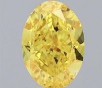 Oval Cut 2.00 Carat Diamond Fancy yellow Colour VS1 Clarity EX EX - IGI Certificate