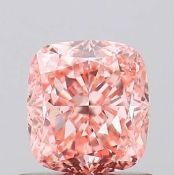 Cushion Brilliant Cut Diamond 1.00 Carat Fancy Vivid Pink VS2 Clarity IGI Certificate