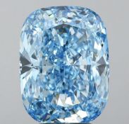 Cushion Brilliant Diamond 5.00 Carat Fancy Blue Colour VS2 Clarity EX EX - IGI Certificate