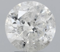 Round Brilliant Cut 3.20 Carat ( Natural ) Diamond F Colour I3 Clarity - EDR Certificate