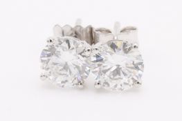 Round Brilliant Cut 1.60 Carat ( Natural Diamond ) Earrings In 18K White Gold - EDR Report