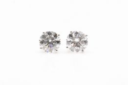 Round Brilliant Cut 1.60 Carat ( Natural Diamond ) Earrings In 18K White Gold - EDR Report