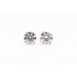 Round Brilliant Cut 1.60 Carat ( Natural Diamond ) Earrings In 18K White Gold - EDR Report