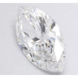 Marquies Cut 1.57 Carat ( Natural ) Diamond E Colour SI1 Clarity - EDR Certificate