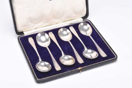 A cased set of six silver spoons