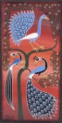 Hashim Mruta Bushier (Tanzanian 1942-1998) Peacocks in a tree