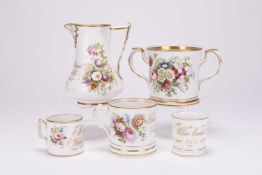 A group of presentation mugs, 19th centry