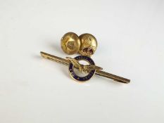 A yellow metal and enamel RAF sweetheart brooch