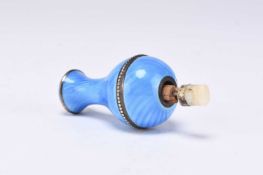 An early 20th century silver and blue enamel bell push