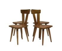 Wladyslaw Wincze & Olgierd Szlekys for ŁAD, four Zydel pine wood dining chairs