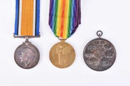 Local Interest - WW1 Medal pair to a Broseley man, Yorks & Lancs Regiment