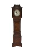 A George III oak painted dial longcase clock