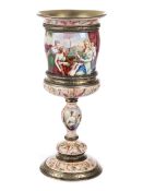 Historistischer Email-Pokal