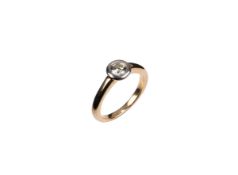 Ring, Brillant ca. 0,50 ct (getönt), 585er Gold ca. 4,1 g, Ringweite 53