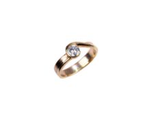 Ring, Brillant ca. 0,53 ct (Vvs), 585er Gold ca. 3,3 g, Ringweite 53