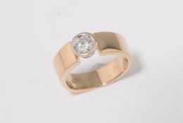 Ring, Brillant ca. 0,35 ct, 585er Gold ca. 5,3 g, Ringweite 51