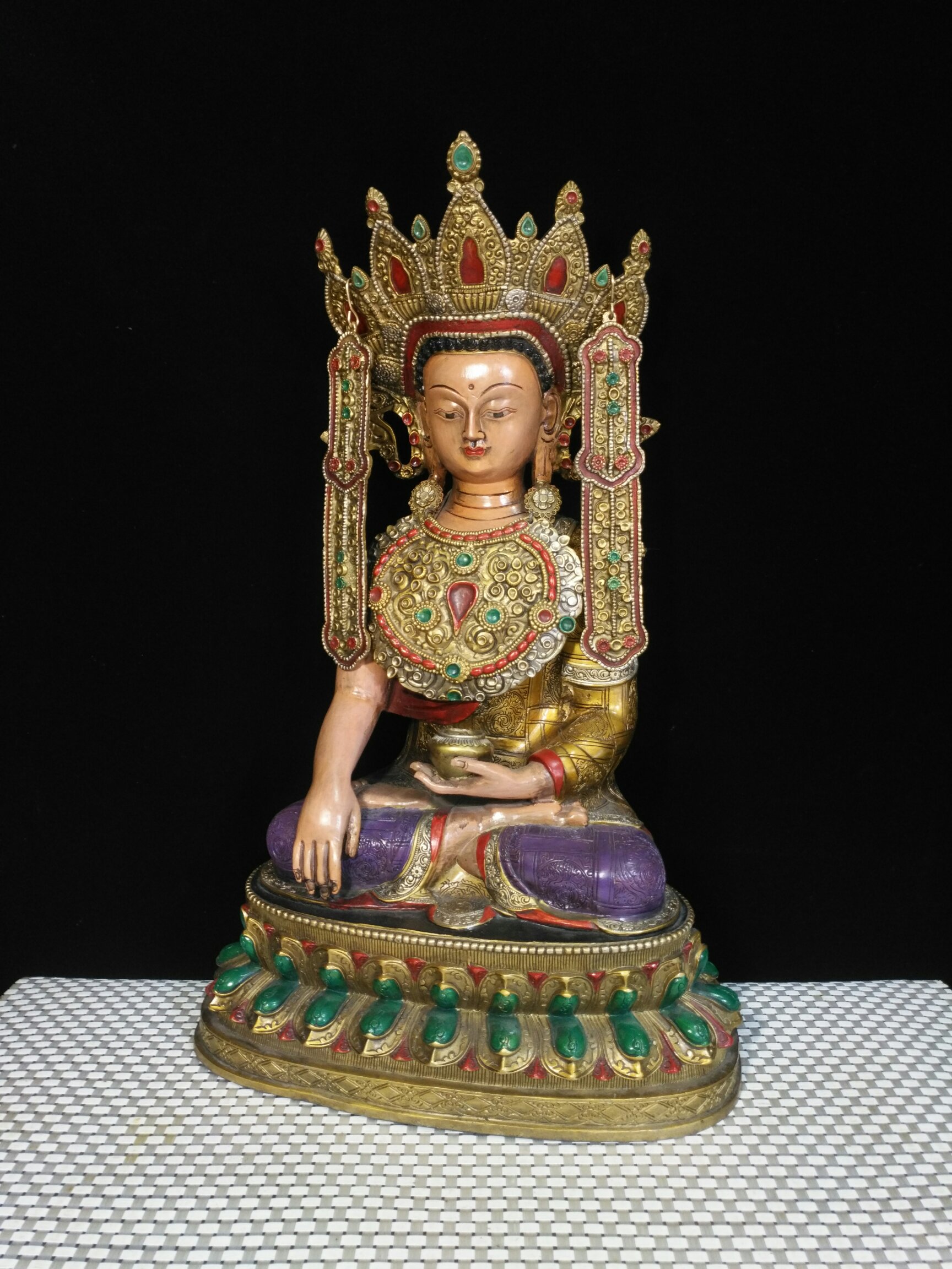 Nepalese gilt copper painting "Prince Sakyamuni" - Image 3 of 9