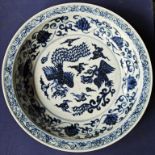 Fine Blue and White Phoenix Pattern Plate