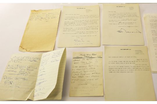 Three letters typed by Eric Morecambe, and two signed by Eric; three scraps of paper with Eric's - Image 7 of 7