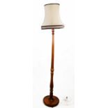 A Victorian style mahogany standard lamp, on turned support, cream shade (untested)  ❧ from Playroom