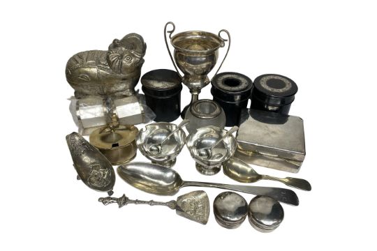 Mixed lot: assorted silver tableware 402g, together with various silver mounted and white metal - Image 1 of 7