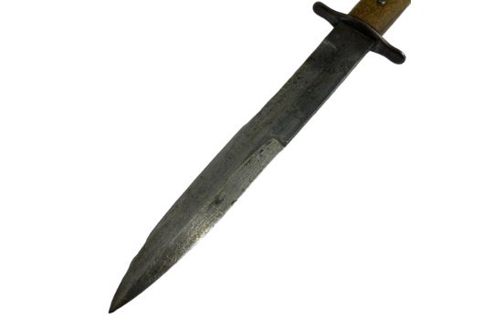 German WW2 Luftwaffe fighting/ boot knife and scabbard with wooden mounted steel handle and steel - Image 9 of 9