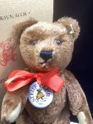 Steiff club 1950 brown replica teddy bear   Issued 2001 with squeaker growl mechanism 420245 EAN