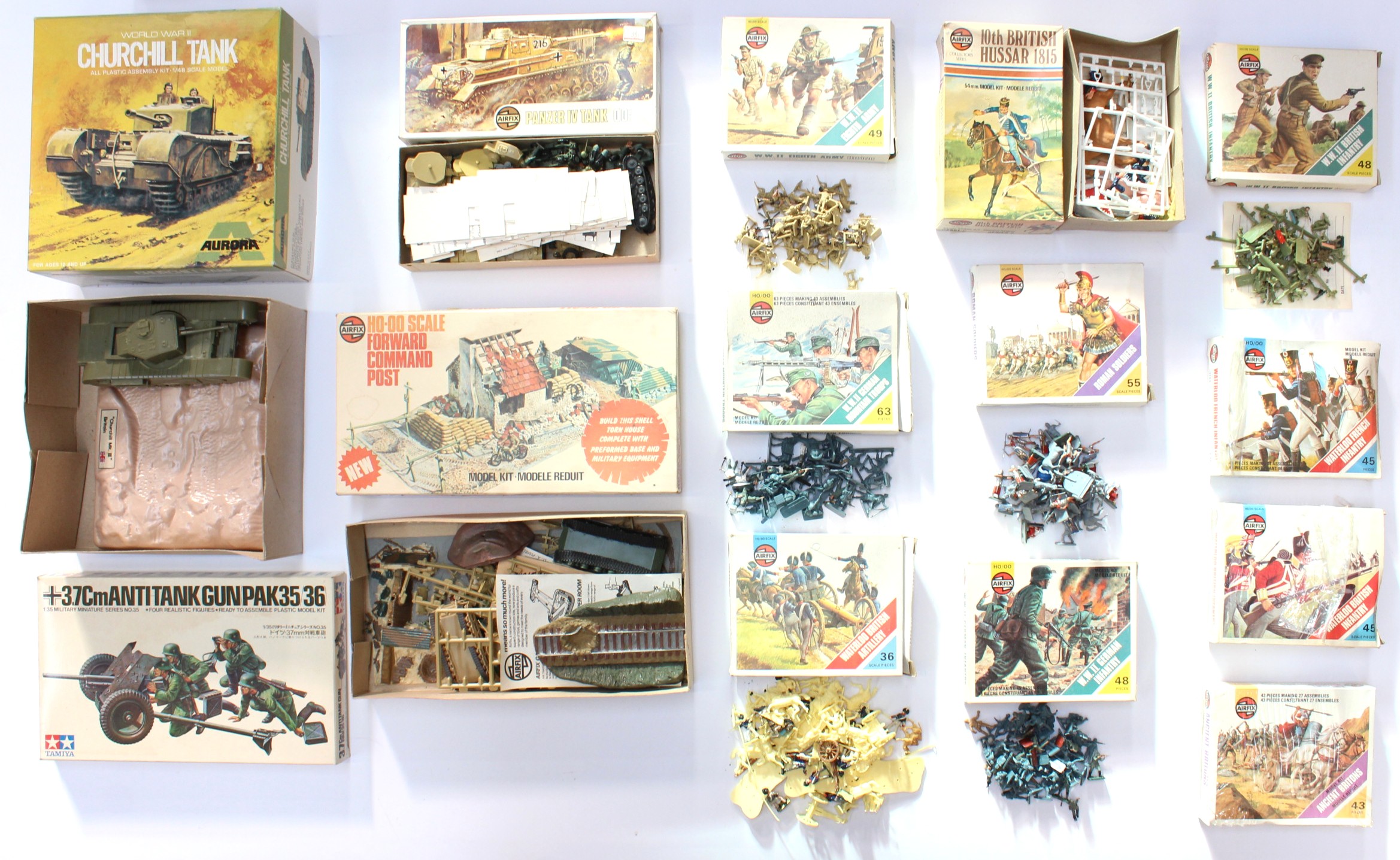 Airfix: A collection of assorted boxed Airfix figure kits of various ...