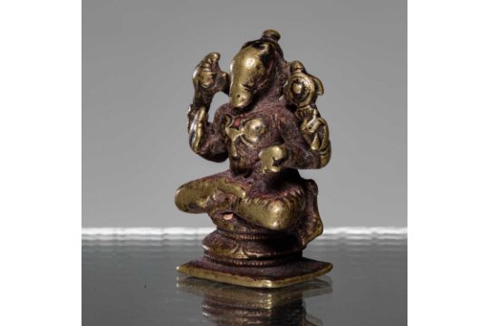 SEATED HAJAGRIVA BRONZE INDIA 16TH CENTURY - Image 4 of 13