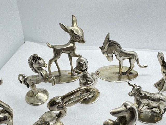 10x ASSORTED SOLID SILVER 800 CONTINENTAL ANIMAL ORNAMENTS  - Image 2 of 5