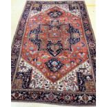 Heriz'Palastteppich'antik, Persien, um 1900, Wolle auf