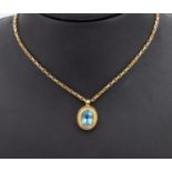 18 kt Gold Topas-Anhänger, GG 750/000, ovalfacett.