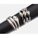 Konvolut 2 Platin Brillant-Ringe, 1x Pt 850/000