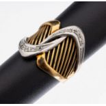 18 kt Gold/Platin Brillant-Ring, GG 750/000und Platin, 10