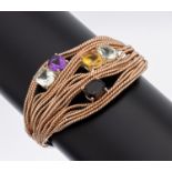 Außergewöhnliche Farbstein-Armspange, 925erSilber z.T.