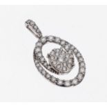 14 kt Gold Brillant-Anhänger, WG 585/000, 47 Brillanten