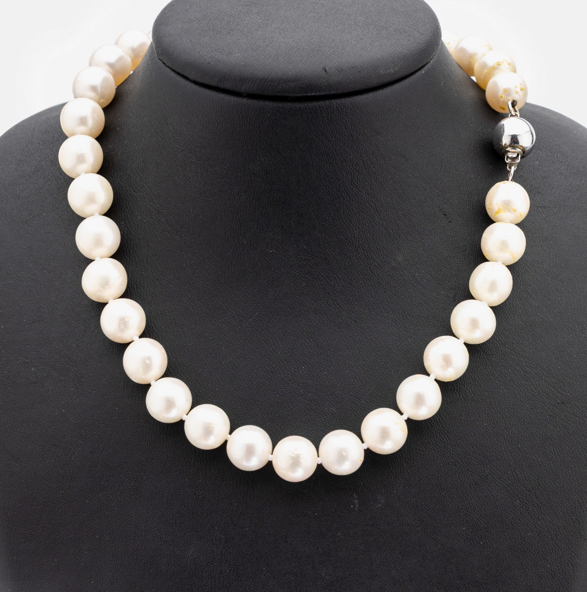 Zuchtperl-Collier, Kugelschließe 925er Silber,