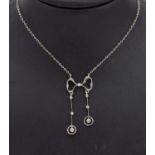 14 kt Gold Brillant-Collier, WG 585/000, nach älterem