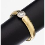 14 kt Gold Brillant-Ring, GG/WG 585/000, Brillant ca. 0.15