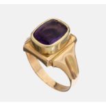 14 kt Gold Amethyst-Ring, GG 585/000, ovalfacett.