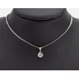 Platin Brillant-Anhänger, Brillant ca. 0.20ct grav.