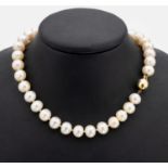 Zuchtperl-Collier mit 14 kt Gold Schließe, GG 585/000,