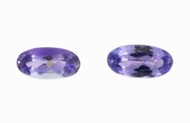 Lot 2 lose Tansanite, zus. ca. 1.87 ct, ovalfacett.