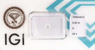 Loser Brillant, 0.20 ct feines Weiß(G)/vs2, eingeschweißt,