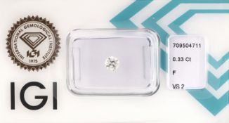 Loser Brillant, 0.33 ct feines Weiß+(F)/vs2,