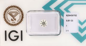 Loser Brillant 0.81 ct l. get. Weiß (I)/p 1,