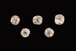 Lot 5 lose Altschliffdiamanten, zus. ca. 1.37 ct